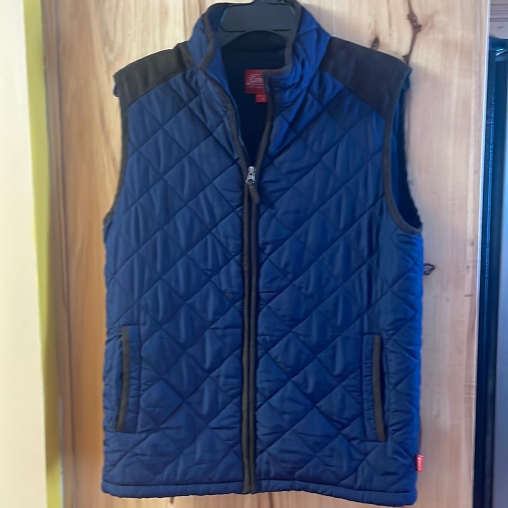 Vintage Coleman Quilted‎ Navy/Black Vest sz sm men’s